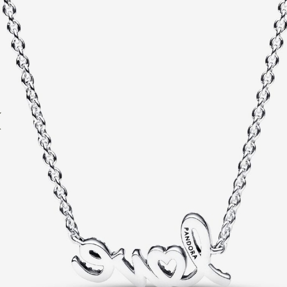 Pandora Sparkling Handwritten Love Collier Necklace - Picture 9 of 10